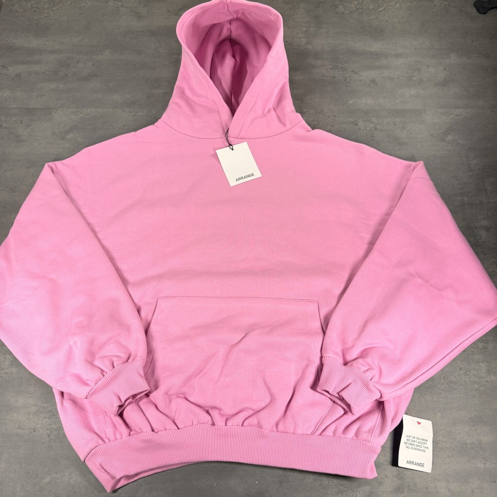ASOS Arrange Hoodie Womens S Oversized Pink Pullover Fleece Sweatshirt Baggy